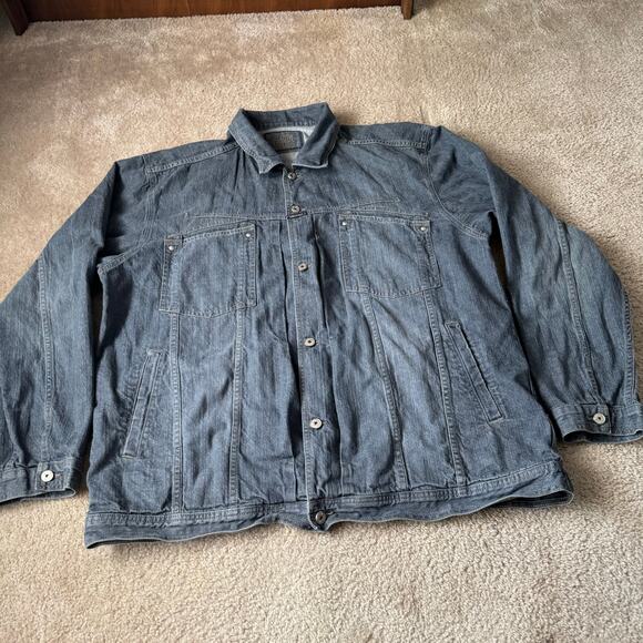 Marithe Francois Girbaud Mens 4XL Denim Trucker Jacket Blue Grey Jean Jacket - Picture 6 of 14